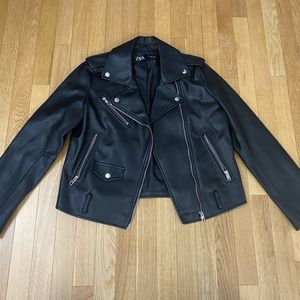 Zara faux leather biker jacket